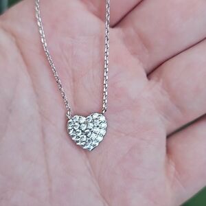 Elegant 925 Silver Heart Pendant Necklace